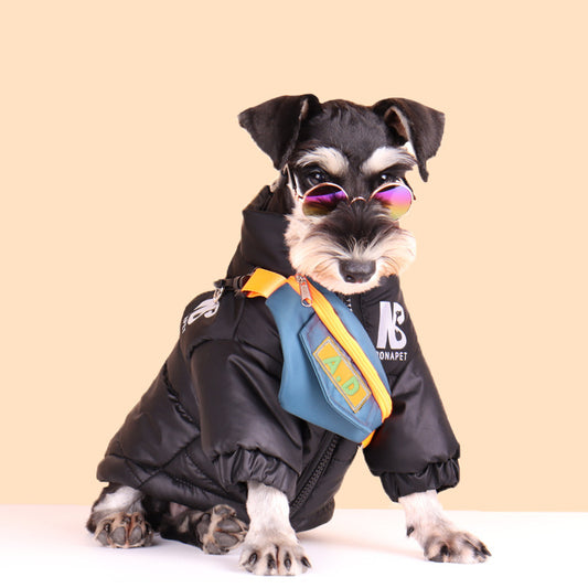 Fashion Dog Cotton Clothes Pet Reflective Autumn And Winter Warm Trendy Brand Jacket - My Store