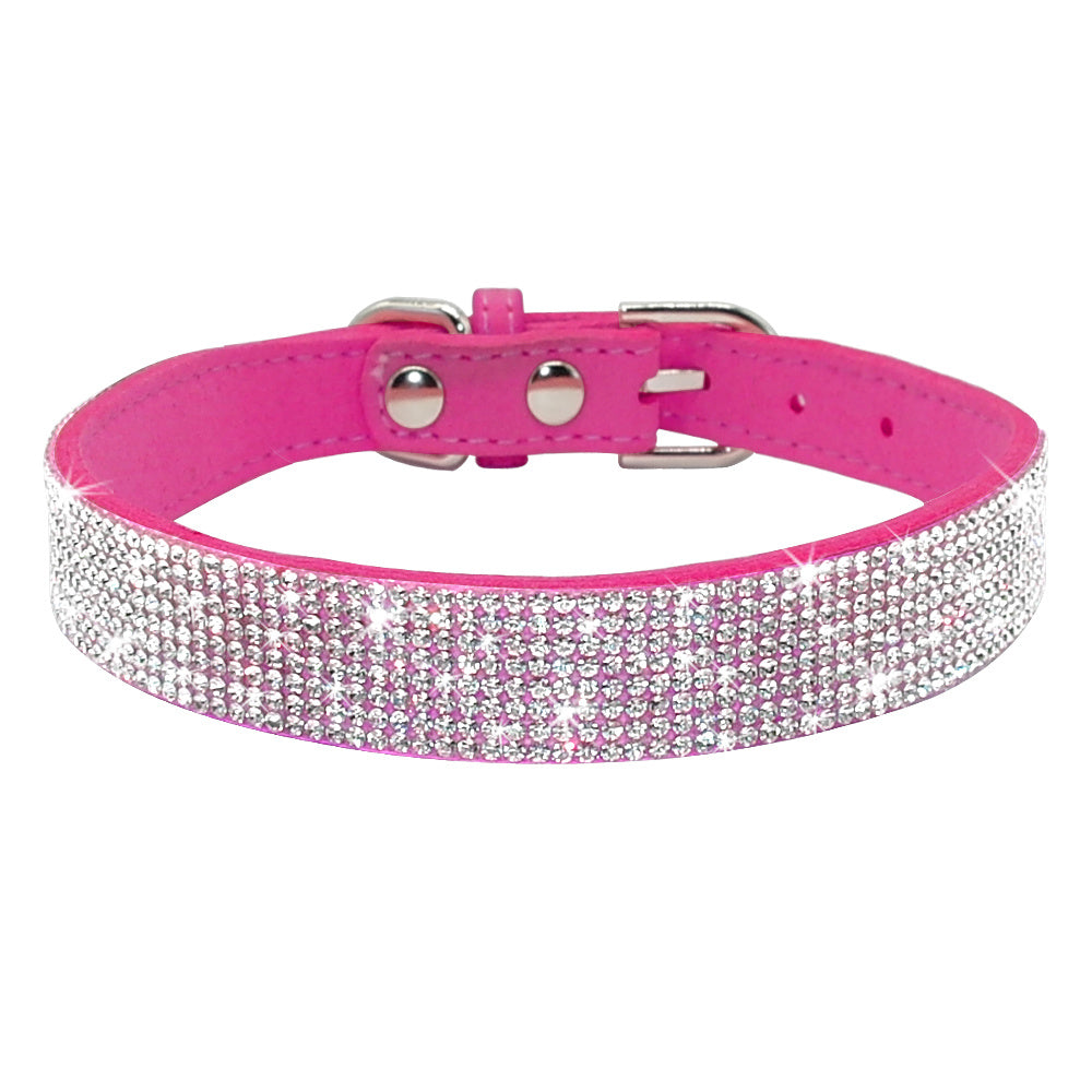 Shiny Hot Rhinestone Dog Cat Comfortable Korean Velvet Pet Leash - My Store
