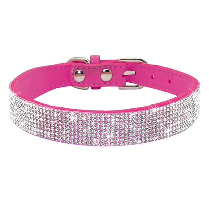 Shiny Hot Rhinestone Dog Cat Comfortable Korean Velvet Pet Leash - My Store