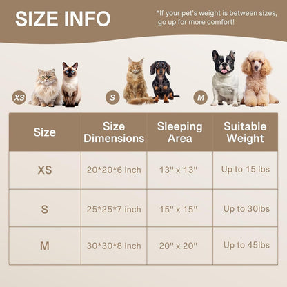 MEWOOFUN Donut Cat Bed - Washable Round Pet Bed For Indoor Cats & Kittens, Fluffy Non-Slip Calming Bed For Small Dogs, Light Brown - My Store