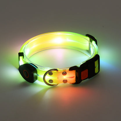 LED Luminous Collar Rechargeable Pet Collar Nylon Tow Rope - My Store