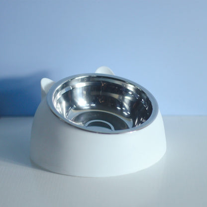 Stainless Steel Dog Bowl Double Bowl Cervical Protection Oblique Mouth Hot Pet Food Basin Supplies - My Store