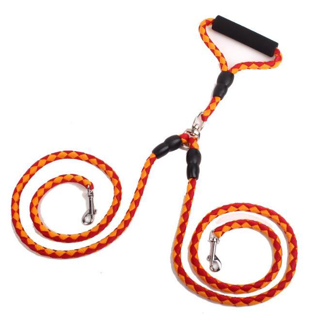 Double-Ended Traction Rope For Walking The Dog Hand-Double-Ended Traction Rope One Plus Two Leash Collar Pet Supplies Dog Collar - My Store