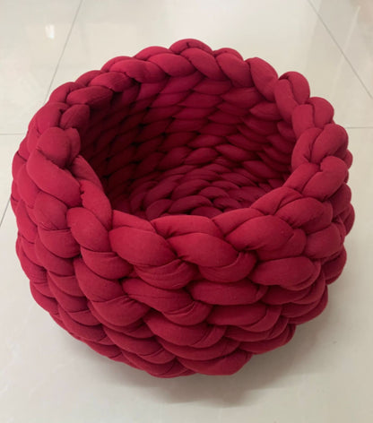 Cat House Cushion Soft Long Plush Warm Pet Mat Cute Kennel Cat Sleeping Basket Bed Round Fluffy Comfortable Touch Pet Products - My Store
