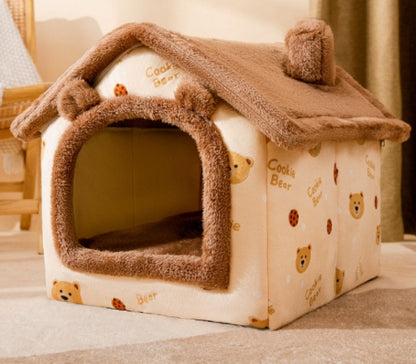Foldable Dog House Pet Cat Bed Winter Dog Villa Sleep Kennel Removable Nest Warm Enclosed Cave Sofa Pets Supplies - My Store
