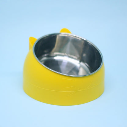 Stainless Steel Dog Bowl Double Bowl Cervical Protection Oblique Mouth Hot Pet Food Basin Supplies - My Store