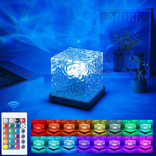 Ocean Wave Projector Light – Romantic LED Night Light with 3D Water Wave Effect, USB Powered Night Projector Bed Light Lamp (Multicolor)
