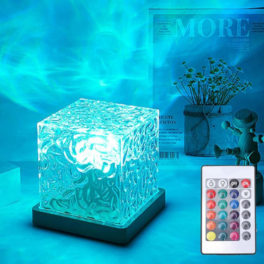 Ocean Wave Projector Light – Romantic LED Night Light with 3D Water Wave Effect, USB Powered Night Projector Bed Light Lamp (Multicolor)