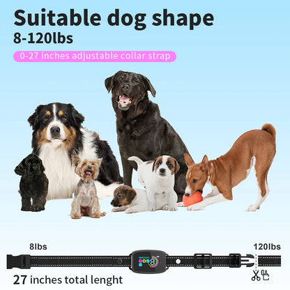 Smart Automatic Anti Barking Dog Collar Rechargeable Bark Stopper Stop Barking HD Digital Display IP67 Waterproof Collar For Dogs Pet Products - My Store