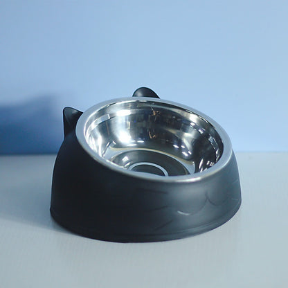 Stainless Steel Dog Bowl Double Bowl Cervical Protection Oblique Mouth Hot Pet Food Basin Supplies - My Store