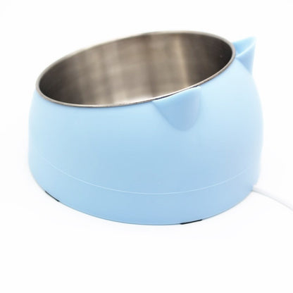 Stainless Steel Dog Bowl Double Bowl Cervical Protection Oblique Mouth Hot Pet Food Basin Supplies - My Store