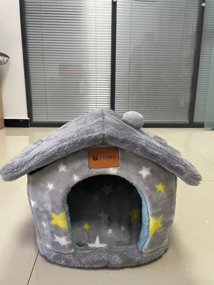 Foldable Dog House Pet Cat Bed Winter Dog Villa Sleep Kennel Removable Nest Warm Enclosed Cave Sofa Pets Supplies - My Store