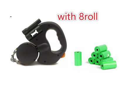 Retractable Dog Leash For Small Dogs Reflective Dual Pet Leash Lead 360 Swivel No Double Dog Walking Leash With Lights Pet Products - My Store