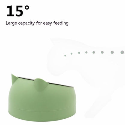 Stainless Steel Dog Bowl Double Bowl Cervical Protection Oblique Mouth Hot Pet Food Basin Supplies - My Store