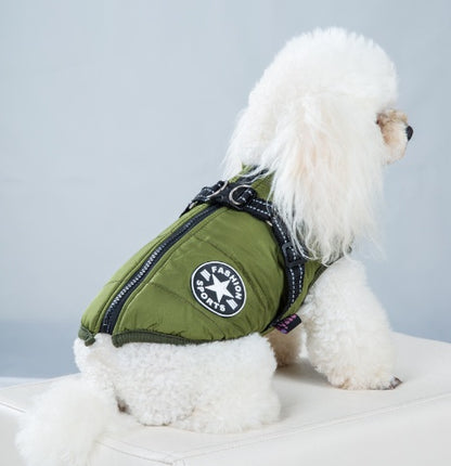 Pet Warm Dog Cotton-padded Clothes Fleece-lined Thickened Reflective Gallus - My Store