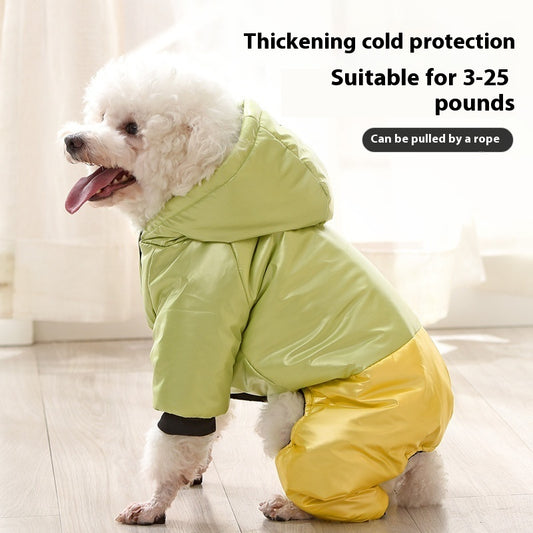 Pet Clothing Waterproof Windproof Dog Four-legged Cotton-padded Clothes - My Store